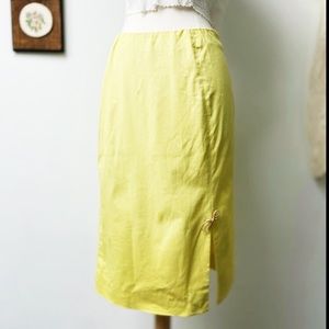 Gucci Y2K Yellow Spring Shin Length Skirt size 6 small